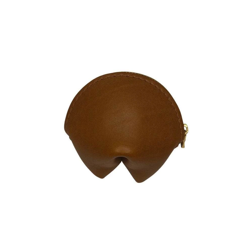 Portland Leather Goods Fortune Cookie Pouch Honey Brown Leather Zip NEW